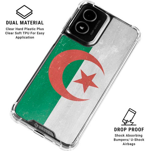 Algeria Flag Distressed Moto G Power 5G (2024) Clear Case